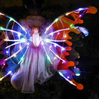 Ailes de papillon électriques pour filles, avec lumières brillantes, ailes de fée mobiles pour anniversaire, mariage, noël, Halloween