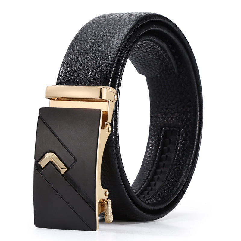 Men's Automatic Leather Buckle Business Belt - Professional Efficiency