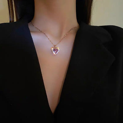 Collier en acier titane coeur océan en acier titane pour femmes