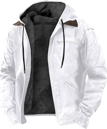 Men's Hooded Zipped Cotton-padded Jacket