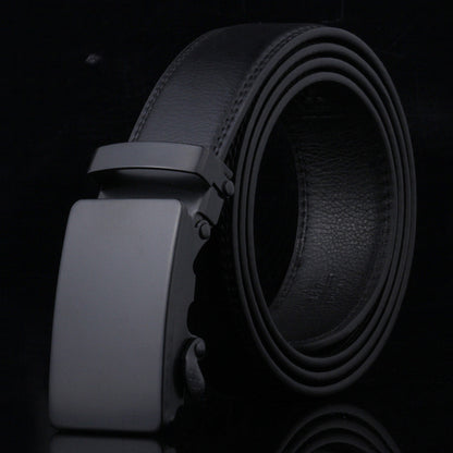 Men's Black Sliding Buckle Belt - Smooth Confidence