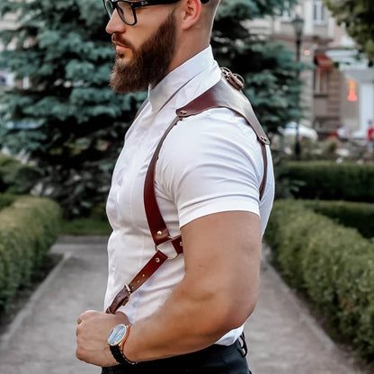 Men's Leather Bondage Suspenders Personalized - Bold Expression