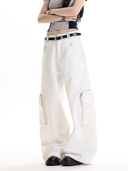 American Retro Hot Girl Style Multi-pocket Cargo Pants