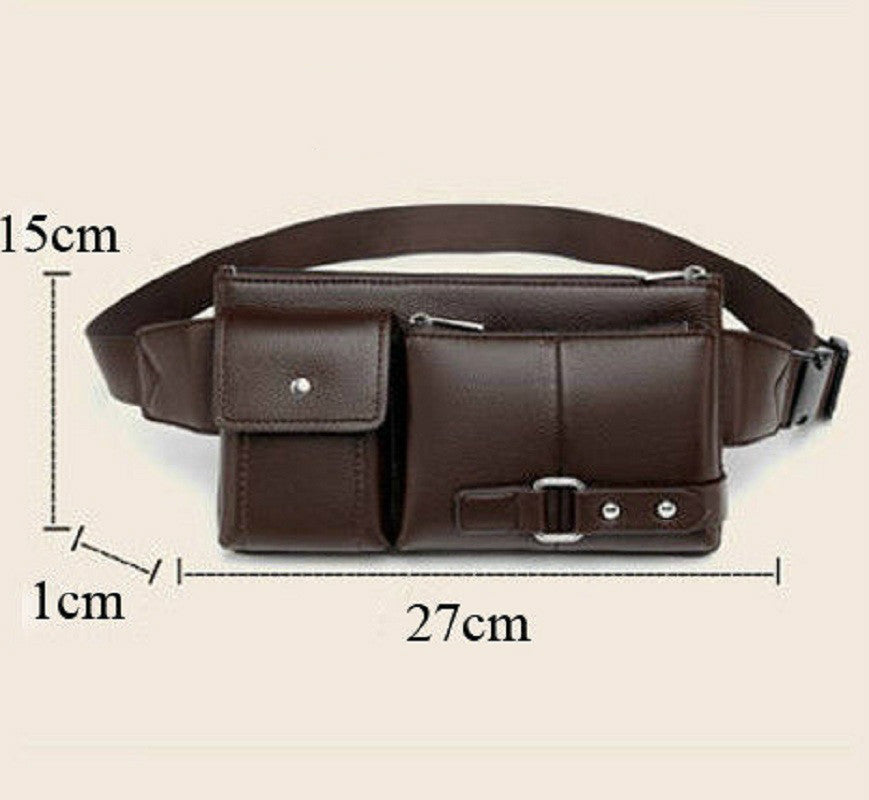 Sac de ceinture classique en cuir PU pour hommes, couleur unie, sac de taille, loisirs de plein air, voyage, sac banane