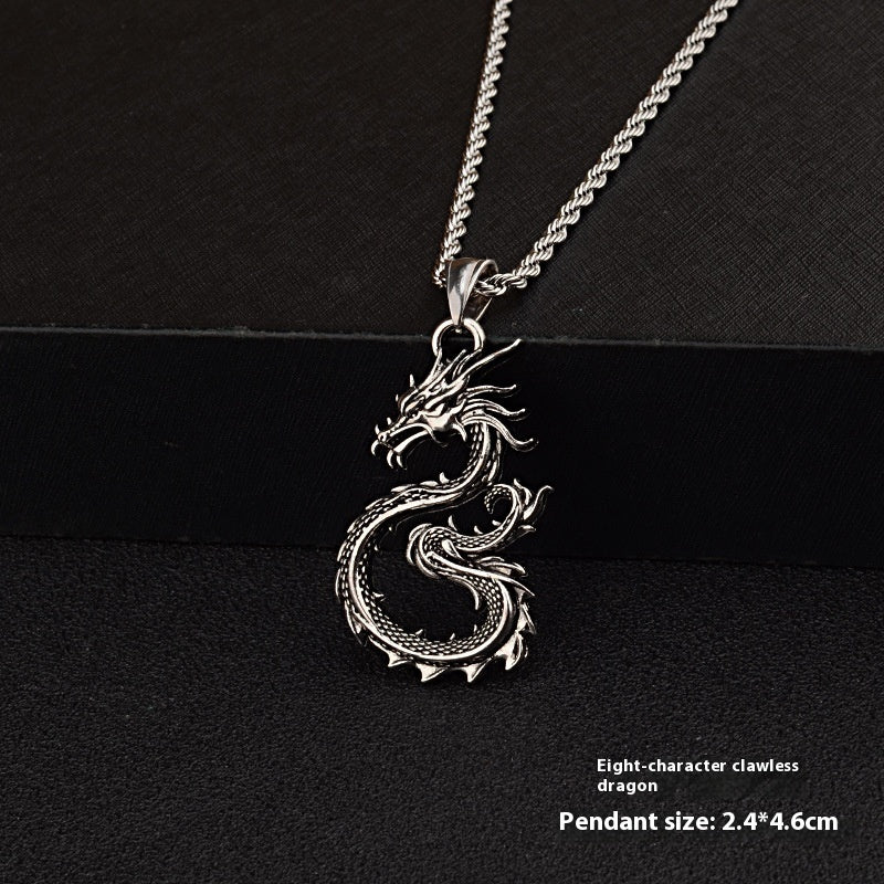 Fashion Jewelry Dragon Sword Pendant Necklace Paved Black Color Jewelry For Men Boy Christmas Gifts