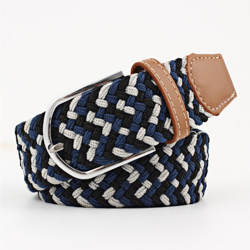 Women's Canvas Student Casual Stretch Braided Needle Buckle Belt - Youthful Confidence