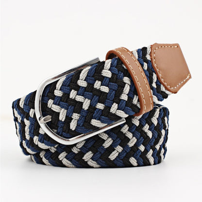 Women's Canvas Student Casual Stretch Braided Needle Buckle Belt - Youthful Confidence