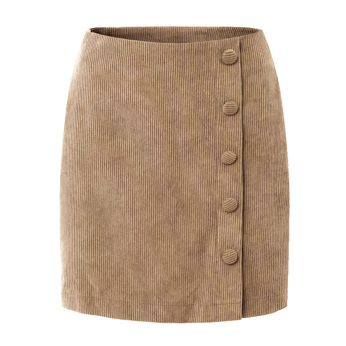 Professional Women's Corduroy High Waist Slim Hip Skirt - Polyester A-Line (3 Colors, S-XL, Fresh Sweet)