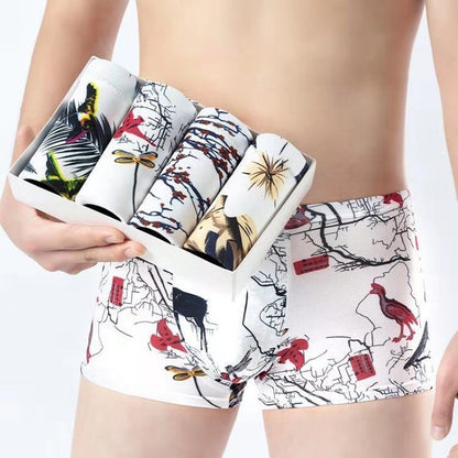 Herrboxershorts med medelhög midja, andningsbara ungdomsboxershorts