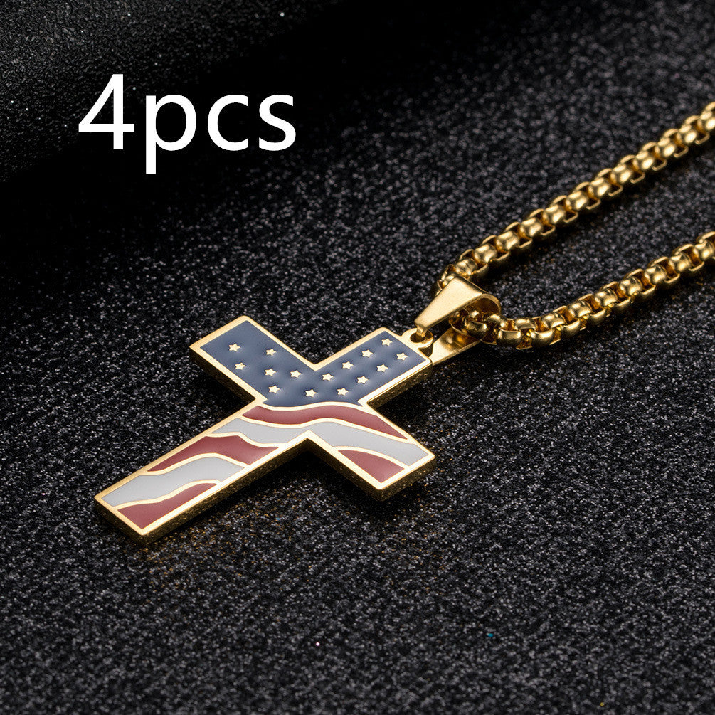 Collier Croix Drapeau