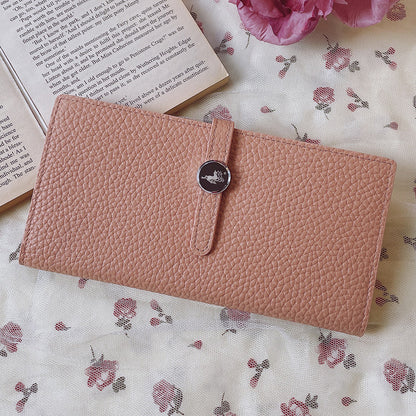 Genuine Leather Women Wallets Luxury Long Hasp Lychee Pattern Coin Purses