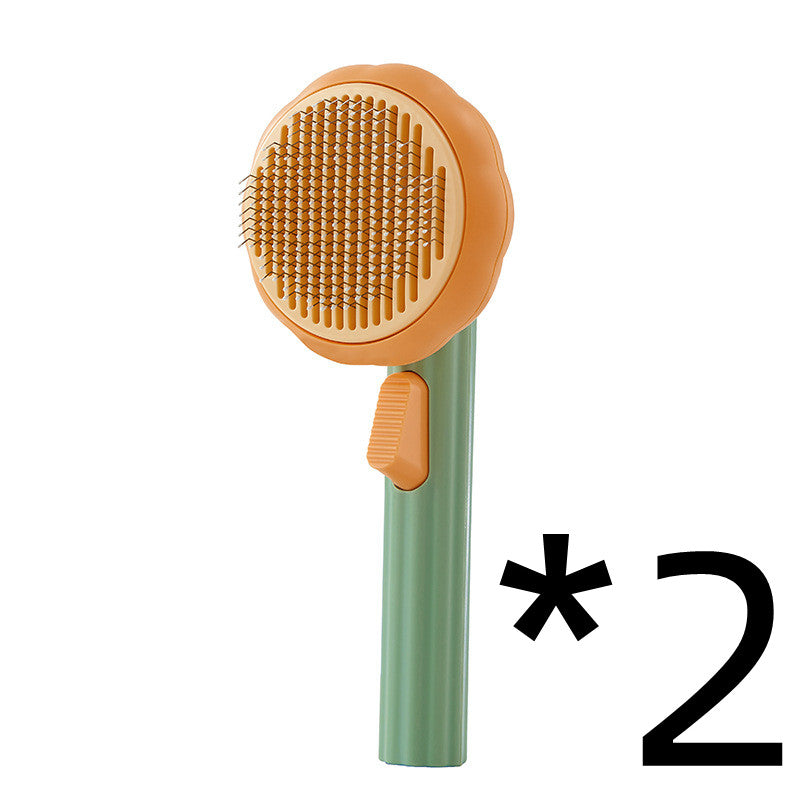 New Pet Cat Brush Hot Selling Hand-held Steel Wire Self-cleaning Comb Looper For Hair Removal