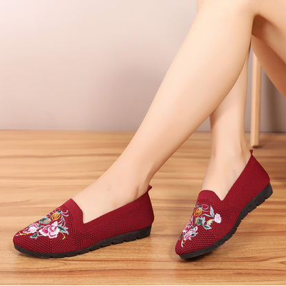 Embroidered Flying Woven Shoes - Breathable Mesh Footwear - Artisan Collection