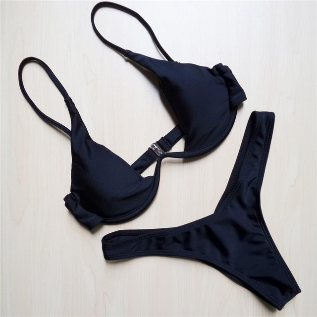 Sexiga kvinnor bikini strandkläder push-up badkläder badkläder