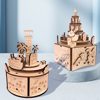 Wooden Music Box Series Manual Diy 3d Puzzles