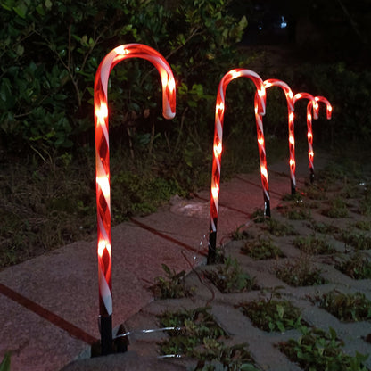 Guirlande lumineuse en canne à énergie solaire, décoration de noël pour la maison