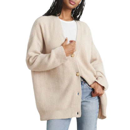 Stylish Solid Color Cardigan Sweater Coat for Women