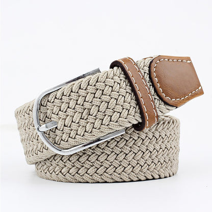 Women's Canvas Student Casual Stretch Braided Needle Buckle Belt - Youthful Confidence
