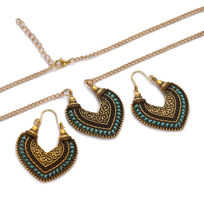 Colored Rope Winding Earrings Necklace Two-piece Set - Stylish & Elegant