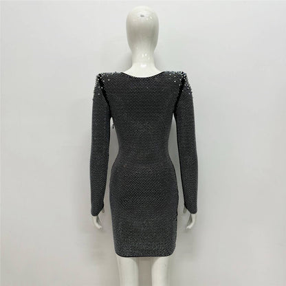 Sexy Rhinestone Bandage Dress - One-piece Cross Border Foreign Trade