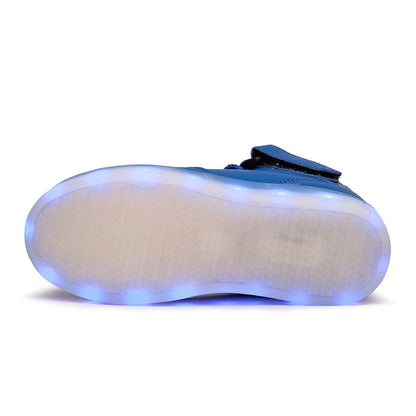 Chaussures de lampe fluorescentes pour enfants, chargement Usb coloré