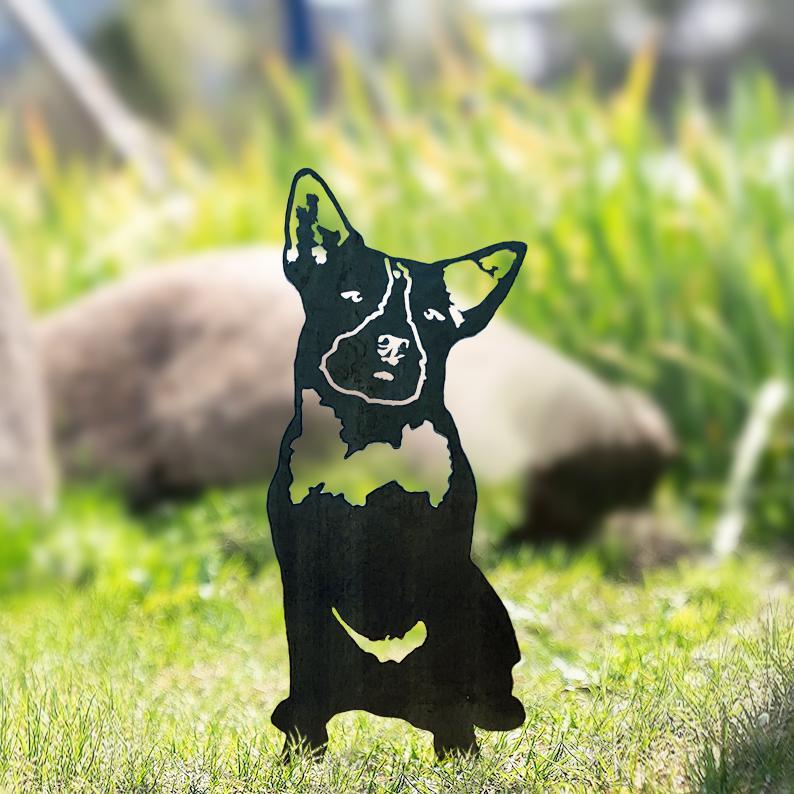 Metal Dog Silhouette Garden Patio Decoration