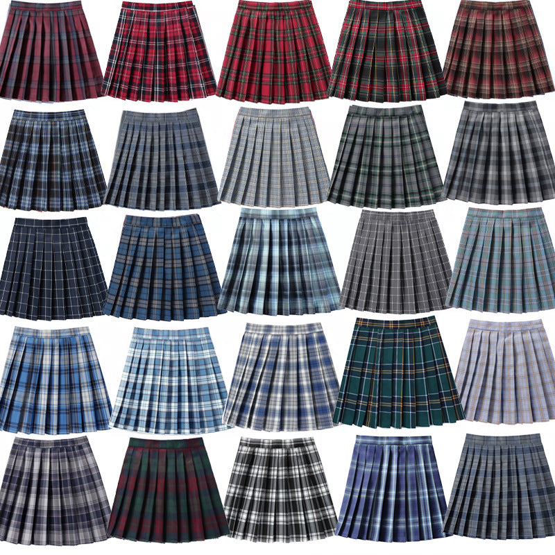 Professional Wear King Half-Length Uniform Pleated Skirt - Polyester Fiber (Multiple Sizes, Fresh Sweet, Cute Style)