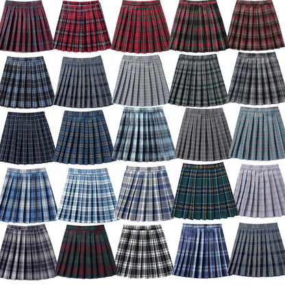 Professional Wear King Half-Length Uniform Pleated Skirt - Polyester Fiber (Multiple Sizes, Fresh Sweet, Cute Style)