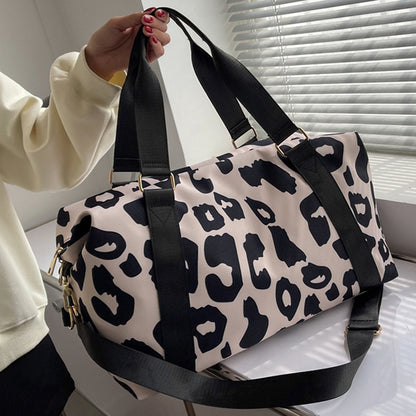 Women Travel Duffel Bag Cow Pattern Handbag Fitness Sports Shoulder Bags