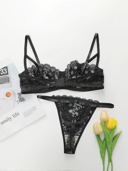 Sexy Lace, Breathable, Ultra-thin Women's Lingerie Lingerie Set