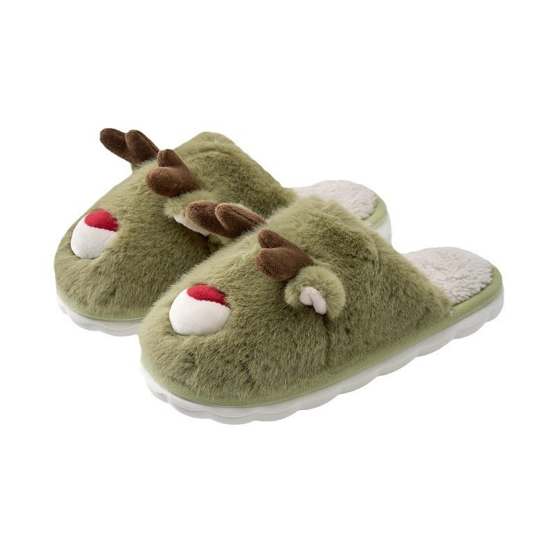 Cartoon Cotton Slippers Inner Velvet Insulated Cotton-padded Shoes