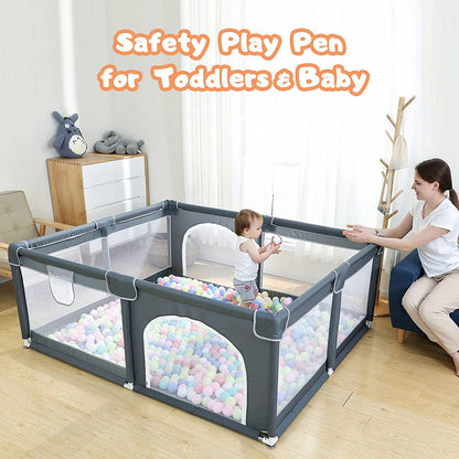 Parc de jeu pour bébés et tout-petits, cour de jeu pour bébé avec porte pour espace limité, clôture pour bébé 47x47x26 avec maille respirante, centre d'activités de sécurité intérieure et extérieure