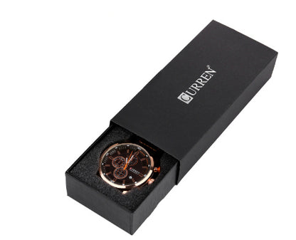 Montre pour hommes à bande à quartz à six broches pour hommes