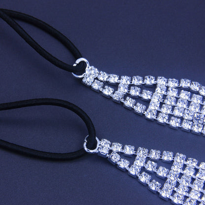 Flash Diamond Rhinestone Elastic Headband Hair Accessories Five Rows Of Diamonds