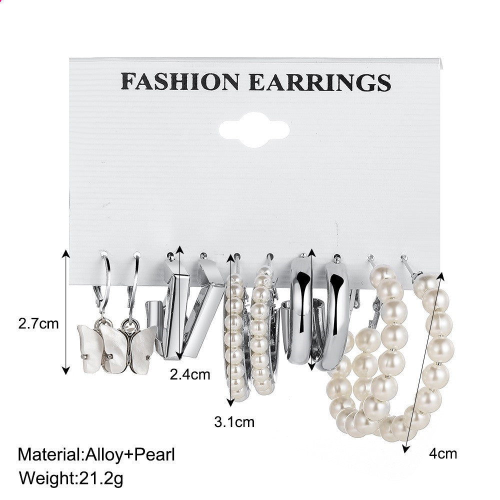 Hett säljande Pearl Ear Hoop Akryl Fjärilsörhängen