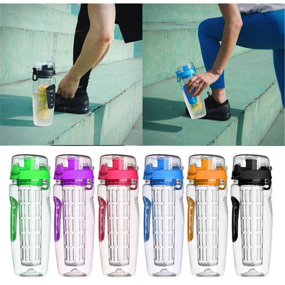 1000 ml vattenfruktflaska BPA-fri plastsportfruktinfusionsanordning Vattenflaskor med infusionsanordning Juice Shaker Drinkflaska vatten