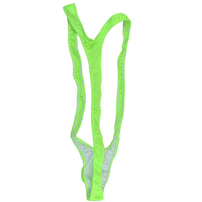 Bright Fluoro Sexy Men Mankini Thong One Piece Swimsuit