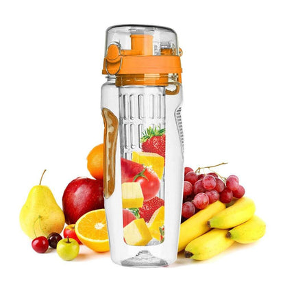 1000 ml vattenfruktflaska BPA-fri plastsportfruktinfusionsanordning Vattenflaskor med infusionsanordning Juice Shaker Drinkflaska vatten