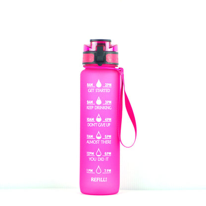 Genomskinlig flaska vattenflaska 1000 ml flaska Kawaii flaska Bpa gratis infusionsanordning Plast Mjölk Sport Klarvatten flaska Kawaii Cup