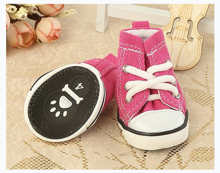 Pet Shoes Denim Canvas Breathable And Comfortable