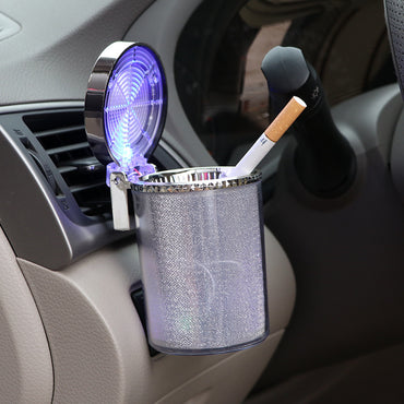 Cendrier de voiture avec lumière LED RGB, lumière ambiante, cendrier pour cigarettes, cigares, conteneur poubelle, cendrier Portable, accessoires automobiles