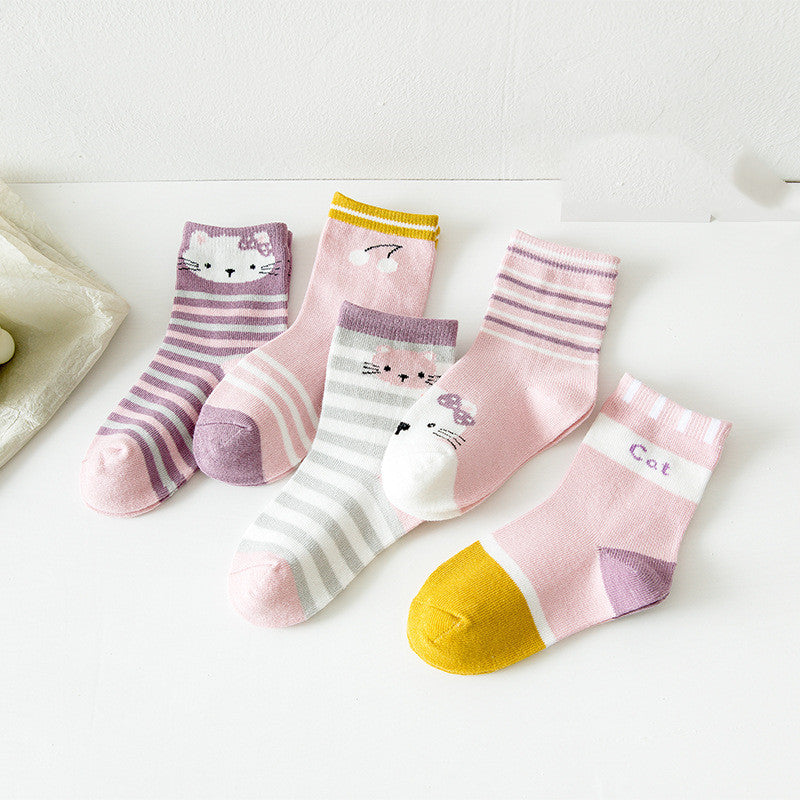 Children's Socks Cartoon In-tube Combed Cotton Socks