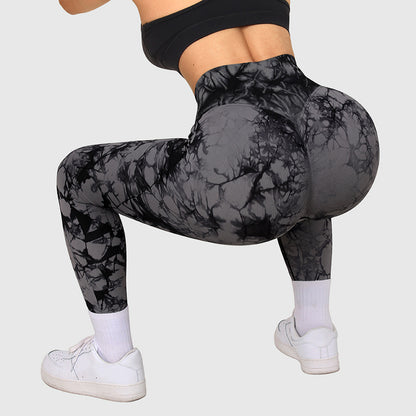 Leggings de teinture sans couture pour femmes, pantalons de Yoga, Push-Up, Sport, Fitness, course à pied, Leggings de gymnastique