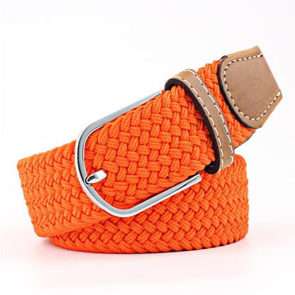 Women's Canvas Student Casual Stretch Braided Needle Buckle Belt - Youthful Confidence