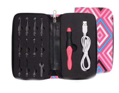 Rechargeable Light Crochet Hooks With Interchangeable Heads Knitting Needle Set