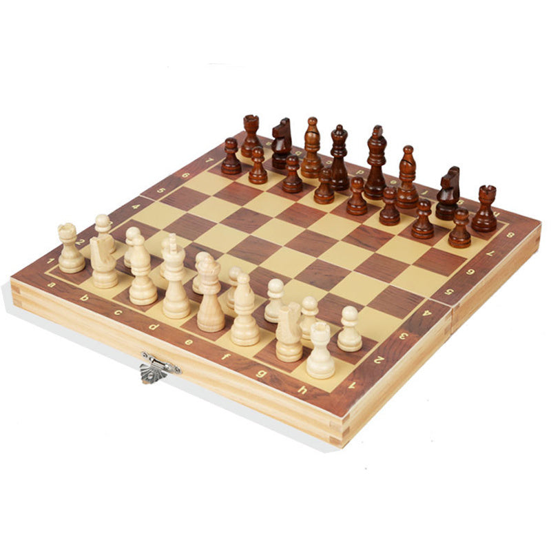 Holiday Entertainment: Magnetic Chess Wooden Wooden Checker Board Solid Wood Pieces Folding Chess Board High-end Puzzle Chess Game Entertainment