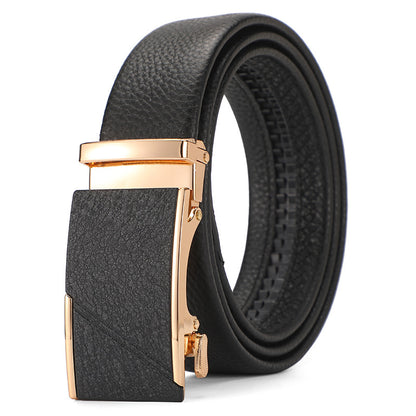 Men's Genuine Leather Automatic Pure Leather Belt - Authentic Confidence