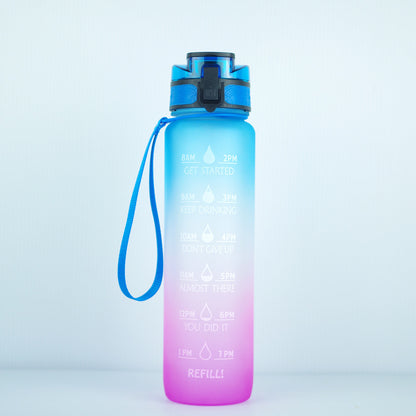 Genomskinlig flaska vattenflaska 1000 ml flaska Kawaii flaska Bpa gratis infusionsanordning Plast Mjölk Sport Klarvatten flaska Kawaii Cup