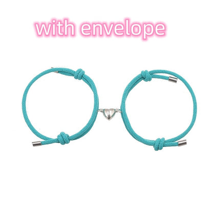 Simple Nylon Love Magnetic Bracelet