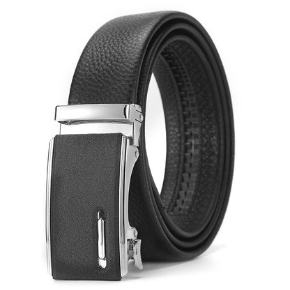 Men's Genuine Leather Automatic Pure Leather Belt - Authentic Confidence